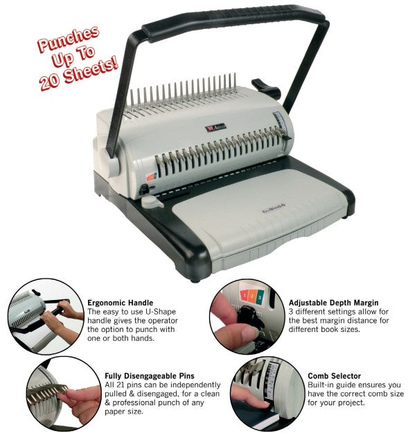 EcoBind-C Manual Comb Punch & Binding Equipment